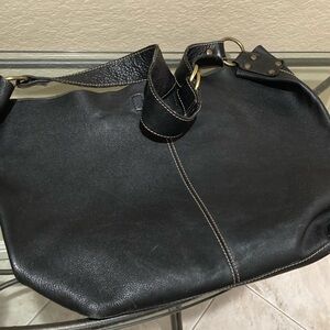 Pritzi black genuine leather hobo bag